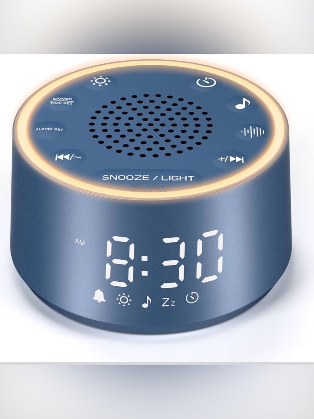 NWT/NIB - Dreamegg - Sound Machine and Alarm Clock Speaker with Night Light Navy